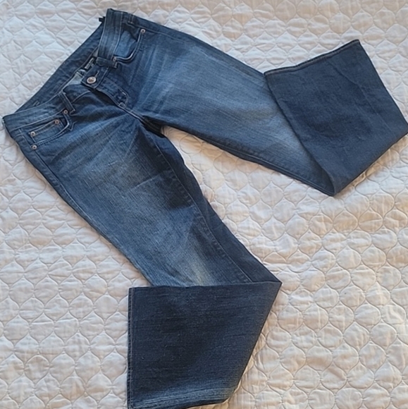Buffalo Jeans Sz 28. Felow Mid Rise/ Stretch Flare. 29" Long, measures in Photo - Picture 4 of 13